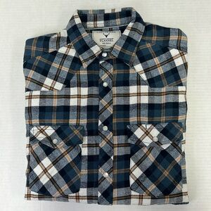 Cactus Man Long Sleeve Plaid Snap Closure Flannel Shirt Size Small